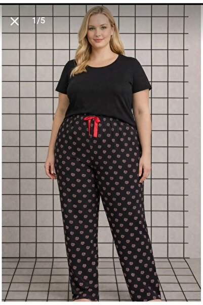 Lady Queen Πιτζάμα με λύκρα και βισκόζη μεγέθους Battal 6020