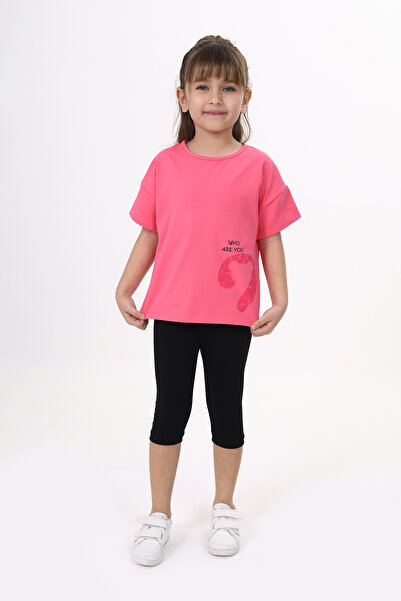 Toontoy Κοριτσίστικο Σετ 2 τεμαχίων: Μπλουζάκι με στάμπα και λαιμόκοψη ποδηλά...