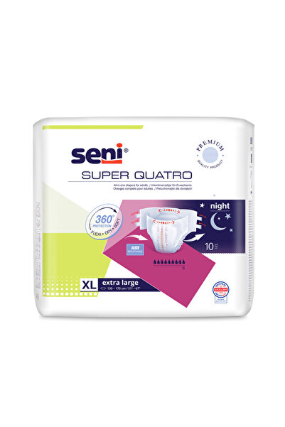 Seni Scutece pentru adulți Super Quatro XL, absorbție 4000 ml, 10 buc.