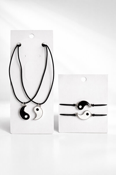 VerdeHome Ying Yang 2' Li Kolye Ve Bileklik Seti Denge, Uyum Ve Enerjiyi Yans...