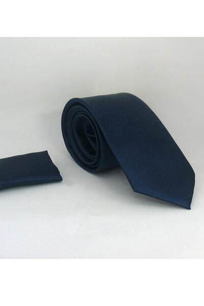 Gaffy Mornarsko plavi klasični Jednobojno maramica sa satenskom kravatom - KS-32