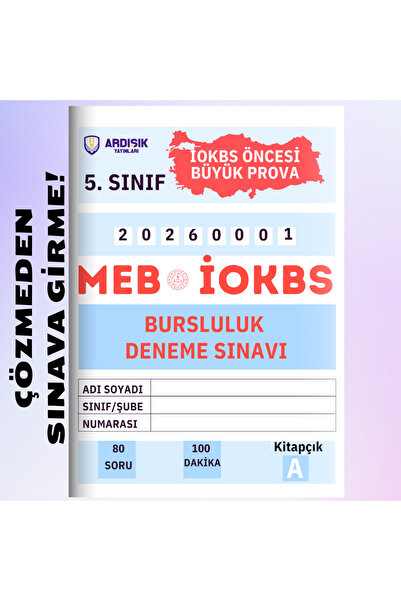 Ardışık Yayıncılık 5. Sınıf Türkiye Geneli Bursluluk Sınavı Deneme Sınavı 2025
