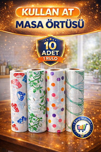 nistabolje 10 Adet Tek Kullanımlık Kullan At Masa Örtüsü Sıvı Geçirmez(1 RULO...