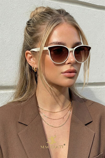 MACERATİ Nia Women's Brown Ultra Light Oval Uv400 Sunglasses