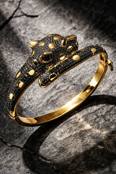 Utku Kuyumculuk 14 Ayar Özel Tasarım Rose Rengi Kelepçe Modeli Panter Modeli ...