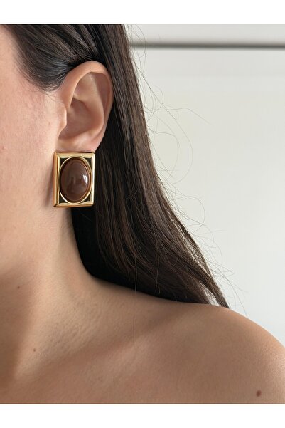 Charmist Çelik larin kahve küpe