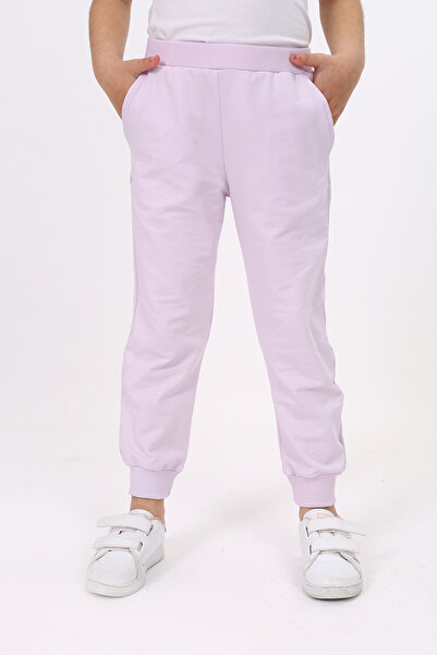 Toontoy بنطلون رياضي أساسي للفتيات بخصر مضلع وجيوب، مصنوع من خيطين