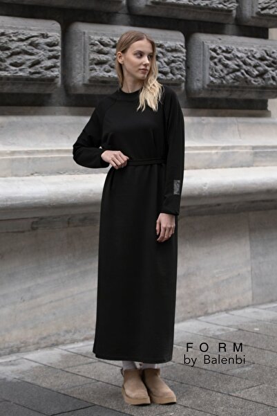 Balenbi Basic Hijab Women's Combed Cotton Dress with Label Detail 1168 – Form...