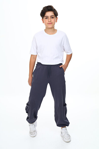 Toontoy بنطال رياضي غير متماثل للأولاد مكون من جيب جانبي كبير قطع مع أربطة مط...