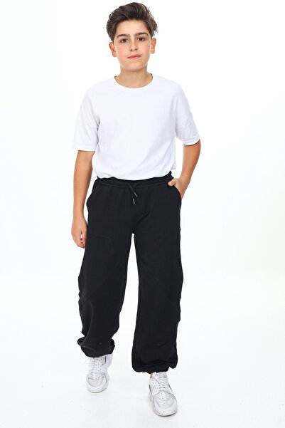 Toontoy بنطلون رياضي للأولاد بخصر مطاطي وجيوب غير متماثلة - خيطان