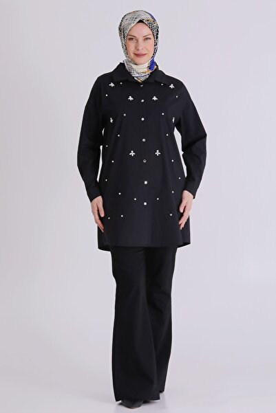 Veka Büyük Beden Tesettür Tunik 2357 Siyah