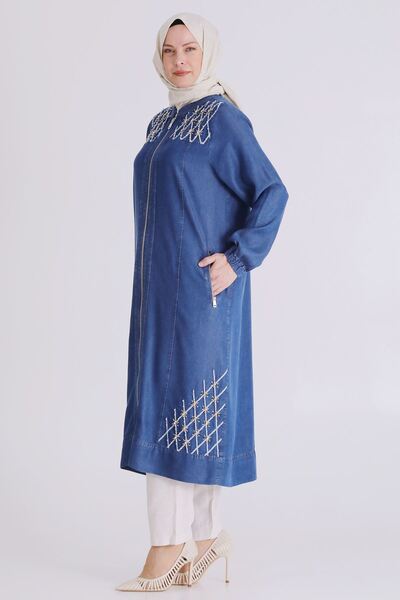 Generic Brand Plus Size Hijab Tencel Denim Cap 25143 Dark Blue