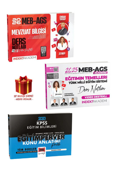 İndeks Akademi Emrah Vahap-Zeynep Salman İçli|2026 MEB-AGS Mevzuat Bilgisi+Eğ...