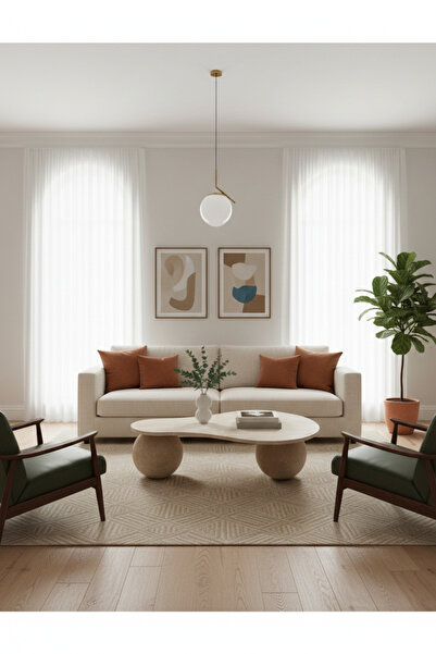 niza dekorasyon DOĞAL TRAVERTEN ARMUT KÜRE AYAK ORTA SEHPA