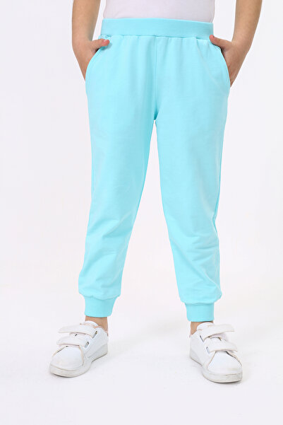 Toontoy بنطلون رياضي أساسي للفتيات بخصر مضلع وجيوب، مصنوع من خيطين