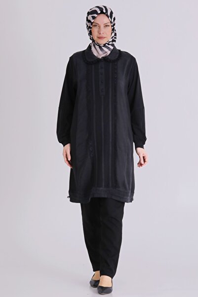 behrem Plus Size Hijab Tunic 20138 Black