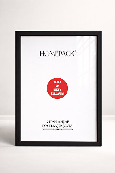 HOMEPACK 20X25 CM Siyah Ahşap Çerçeveli Poster Çerçevesi, Boş Çerçeve, SİYAH-...