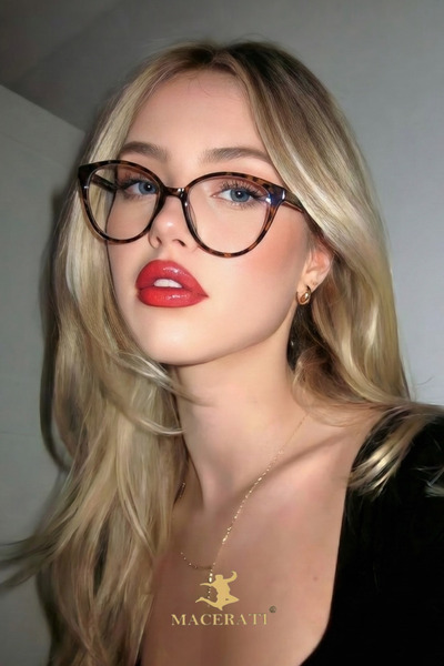 MACERATİ Checkmate Women's Leopard Frame Blue Block Blue Light Filter Screen ...