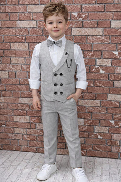 HAYTA طقم بدلة وقميص وربطة عنق من 5 سنوات إلى 14 سنة فينيسيا