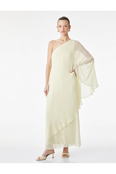 Koton Rochie din șifon cu croială asimetrică, lungime midi, cu un singur umăr