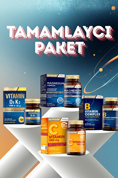 Nutraxin Tamamlayıcı Enerji & Bağışıklık Destek Paketi B Complex + C Vitamini...