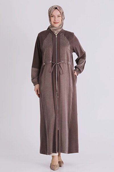 behrem Büyük Beden Tesettür Ferace 28082 Kahve
