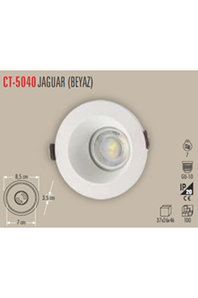 Cata Jaguar Tekli Metal Kasa (BEYAZ) Yuvarlak