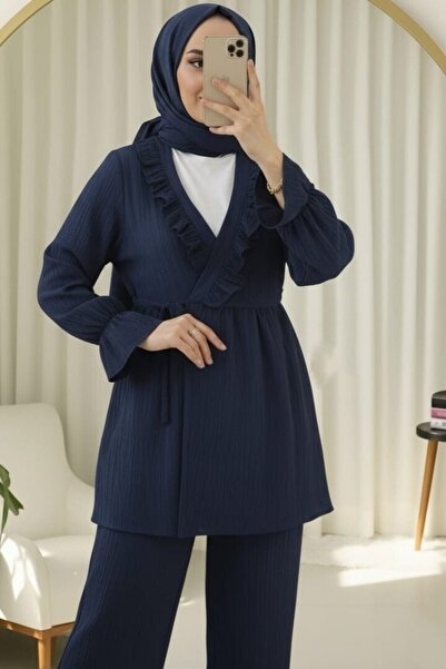 HİJABAYA Σετ κιμονό με ελαστικό μανίκι, βολάν μπροστά και κορδόνια