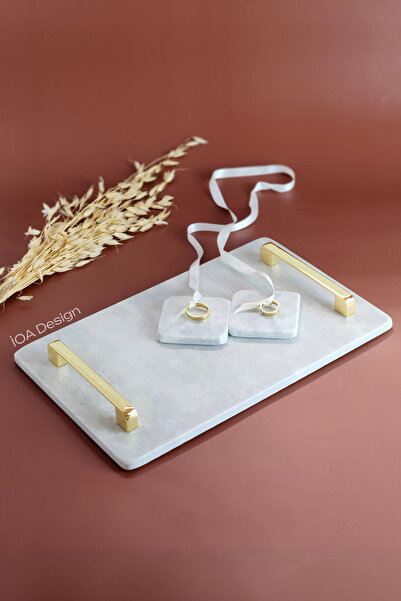 ioadesign Нергис - Поставка за годежен пръстен от естествен мрамор (32X20 CM)...