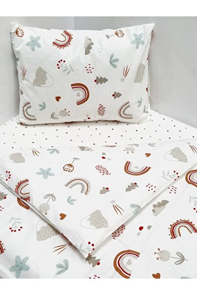 Yada Baby %100 Pamuklu Kumaştan Bebek Park Beşik 5 Parça Yorgan Ve Nevresim T...