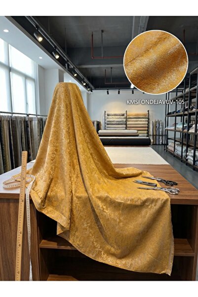 LEVENT ÖZEL Jakar Desenli Dokuma Fon Perdelik Kumaş 100x300