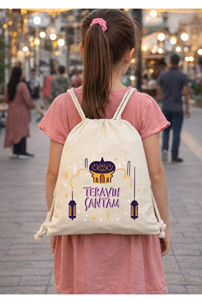 APRENDİ Ramazana Özel Teravih Çantam 35x40 CM Büzgülü Sırt Çantası Model-5