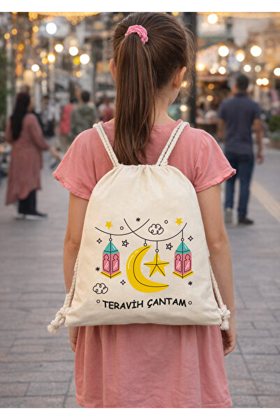 APRENDİ Ramazana Özel Teravih Çantam 35x40 CM Büzgülü Sırt Çantası Model-3