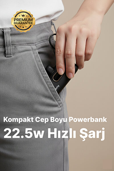 4Berry DX269B Siyah Powerbank – 5.000 mAh, 22.5 W Type-C Hızlı Şarj