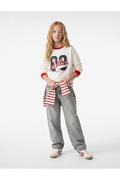 Koton Pantaloni din denim cu picioare largi din bumbac