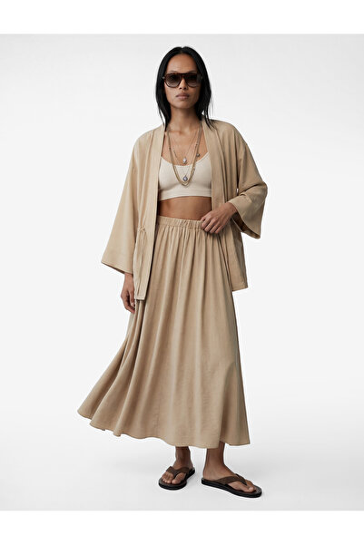 Koton Fusta midi cu tiv largi, amestecată modal