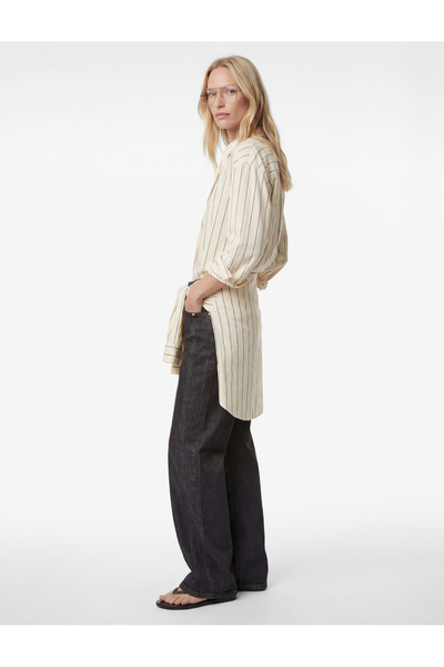 Koton Modal Fabric Long Sleeve Buttoned Striped Shirt