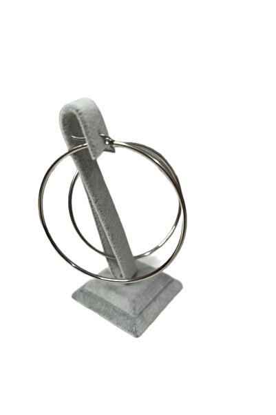 GÜLNAR BİJUTERİ حلق دائري كبير فضي اللون من الفولاذ 316L مقاس 7 سم