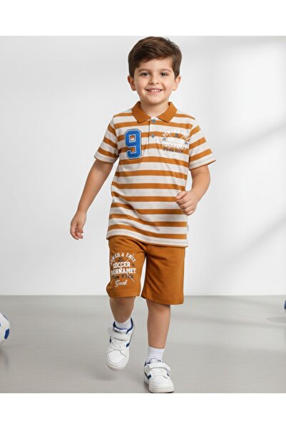 VOY KİDS BĂIAT DE VARĂ CU GULER POLO CU DUNGI 6-7-8-9-10 ANI COSTUME ELEGANTE...