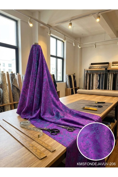 LEVENT ÖZEL Jakar Desenli Dokuma Fon Perdelik Kumaş 100en300boy