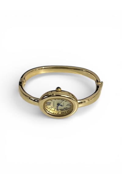 stravis Gold Renk Çelik Kelepçe Kadın Kol Saati
