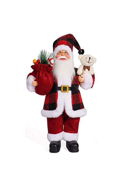 OEM Διακοσμητικό χριστουγεννιάτικο ειδώλιο, Άγιος Βασίλης με Τσάντα δώρου, πλ...