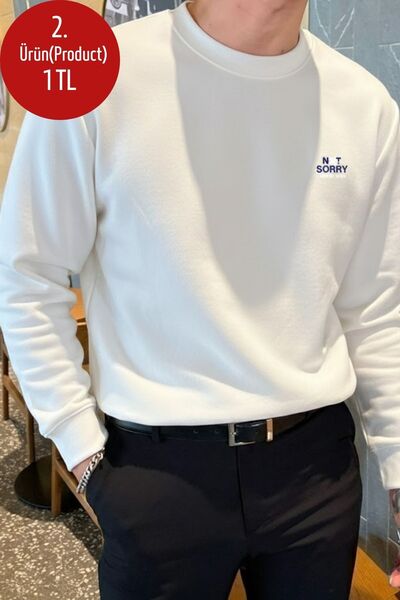 COMBİNE MİCHAİL Мъжка блуза Sorry Never Printed Ecru