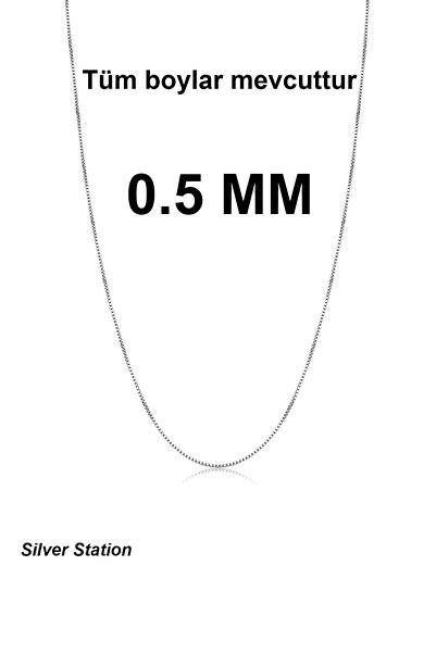 Silver Station 925 Ayar Gümüş Kolye İnce Zincir 40-45-50-55-60 cm