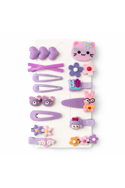 SHEKER HOME 14’lü Kız Çocuk & Bebek Toka Seti – Pens/Çıtçıt/Klipsli Saç Akses...