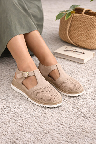 POTEEN Sandale Ofi pentru femei, cu talpă anatomică, cu cataramă, casual, din...