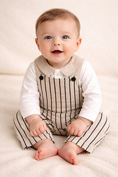 BYMURAT BABY Bayram Şıklığı: Miniklerin En Tatlı Bayram Kıyafeti çizgili salo...