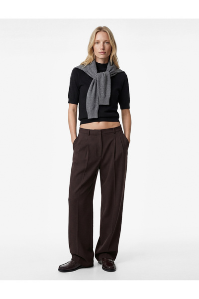 Koton Ελαφρύ πλεκτό πουλόβερ με κοντά μανίκια ψηλός λαιμός