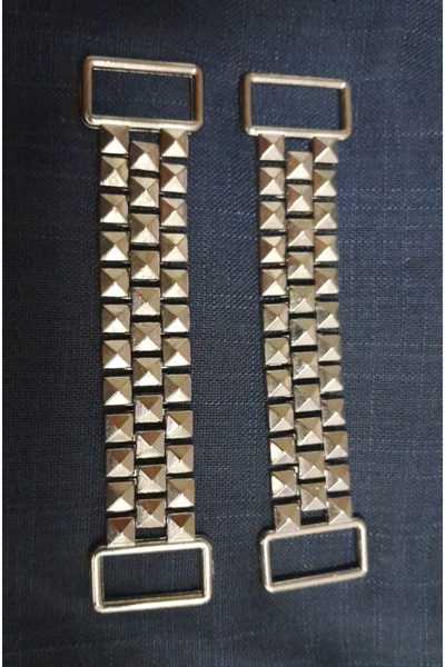 ILCARE Mat Gold Plated Metal Pyramid Pattern 2 cm Inner Belt Clasp 11X2 cm 2 ...