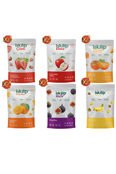 İSKİLİP Dondurularak Kurutulmuş Meyve Tanışma Paket Çilek Muz Hurma Elma Ayva...